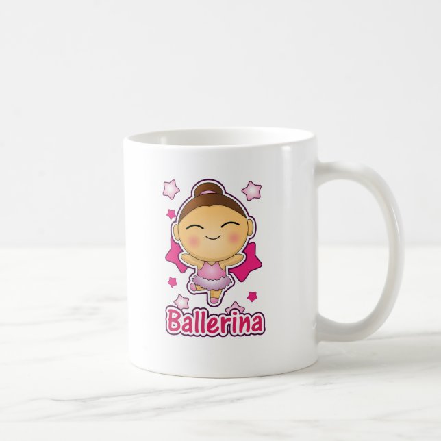 Caneca De Café Bailarina bonito de Kawaii que faz o balé (Direita)
