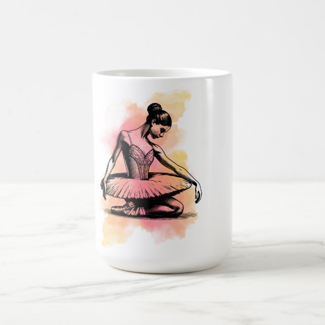 Caneca De Café Bailarina Dançando em Cores  (Centro)