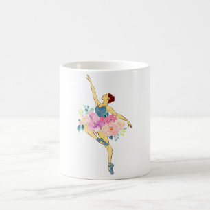 Caneca De Café Bailarina Dançarina Flor Floral