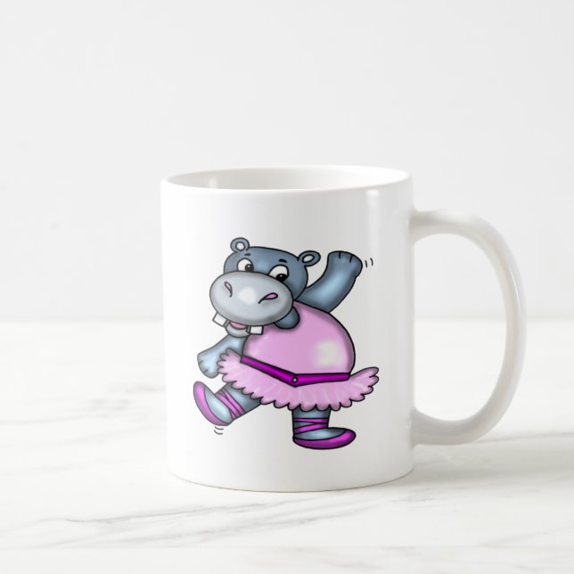 Caneca De Café Bailarina do hipopótamo da dança (Direita)