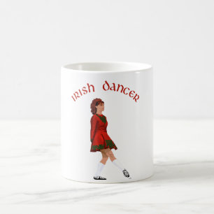 Caneca De Café Bailarina Irlandesa de Sapato Macio de Vermelho