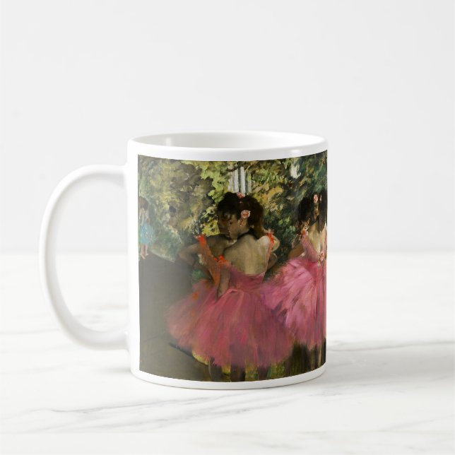 Caneca De Café Bailarinas no rosa por Edgar Degas (Esquerda)