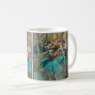 Caneca De Café Bailarinas Rosa e Verde por Edgar Degas