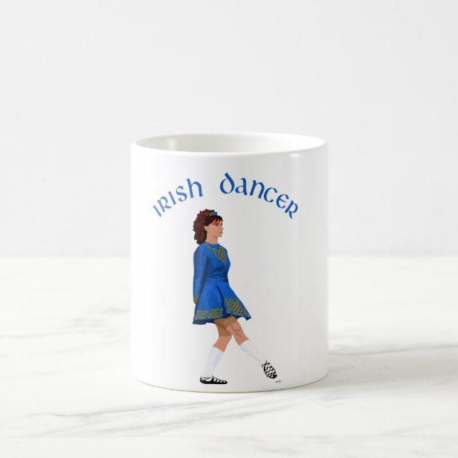 Caneca De Café Bailarino Irlandês de Sapato Macio em Azul (Centro)