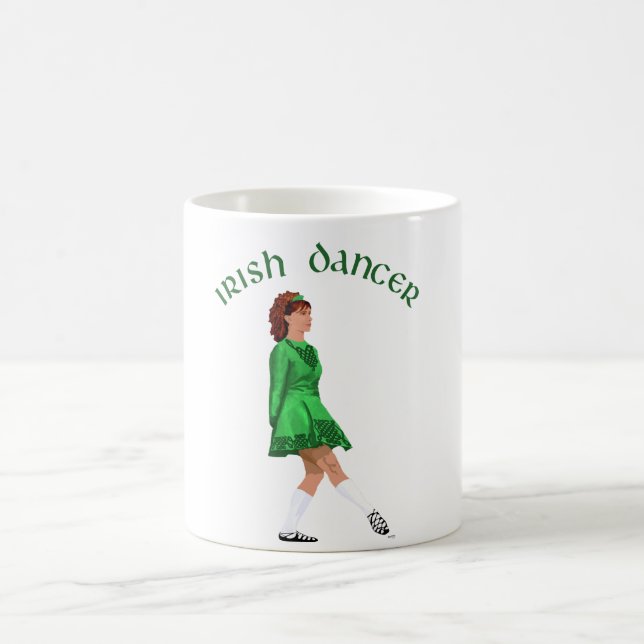 Caneca De Café Bailarino Irlandês de Sapato Macio em Verde (Centro)