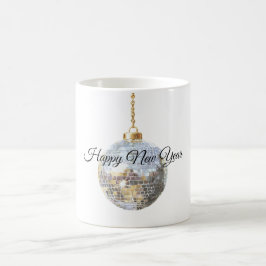 Caneca De Café Baile de Ano Novo Glamouroso Prateado