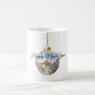 Caneca De Café Baile de Ano Novo Glamouroso Prateado