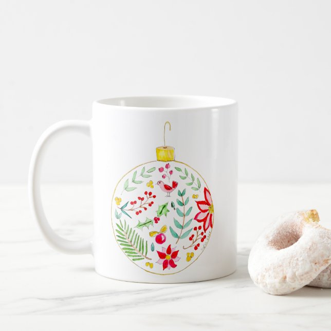 Caneca De Café Baile Festivo de Natal  (Com Donut)