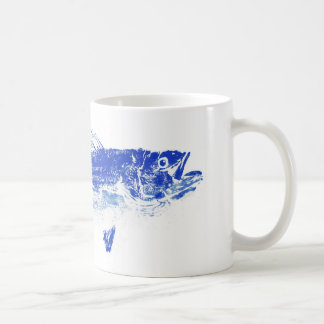 Caneca De Café baixo listrado azul