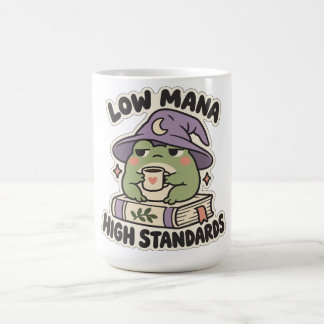 Caneca De Café Baixo Mana Altos Padrões Cozy Frog Wizard