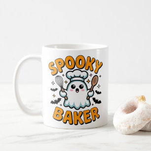 Caneca De Café Baker Spooky - Banheira Ghost Cute Halloween