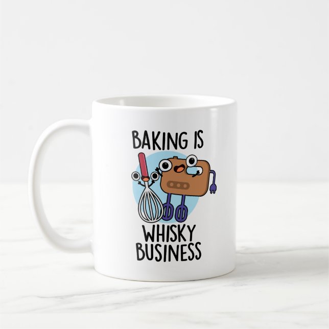 Caneca De Café Baking é Whisk-ey Business Engraçado Baker Pun (Esquerda)