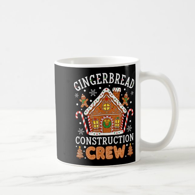 Caneca De Café Baking Gingerbread House Construction Crew Christm (Direita)