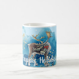Caneca De Café Balança Azul de Reinador de Natal