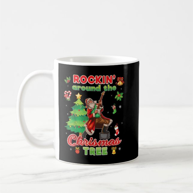 Caneca De Café Balançando em Torno da Árvore de Natal Papai Noel  (Esquerda)