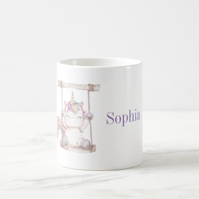 Caneca De Café Balanço do Unicórnio Branco Roxo   (Centro)