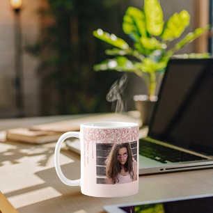 Caneca De Café Balão cor-de-rosa brilhante rosa de aniversário 
