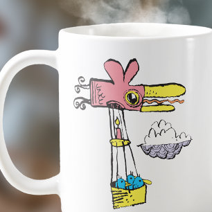Caneca De Café Balão de Ar Quente de Pássaro Tronco