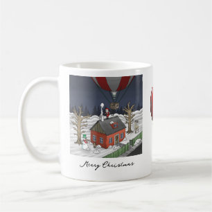 Caneca De Café Balão de Ar Quente do Papai Noel