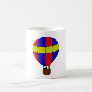 Caneca De Café Balão de Ar Quente Vermelho Azul e Amarelo