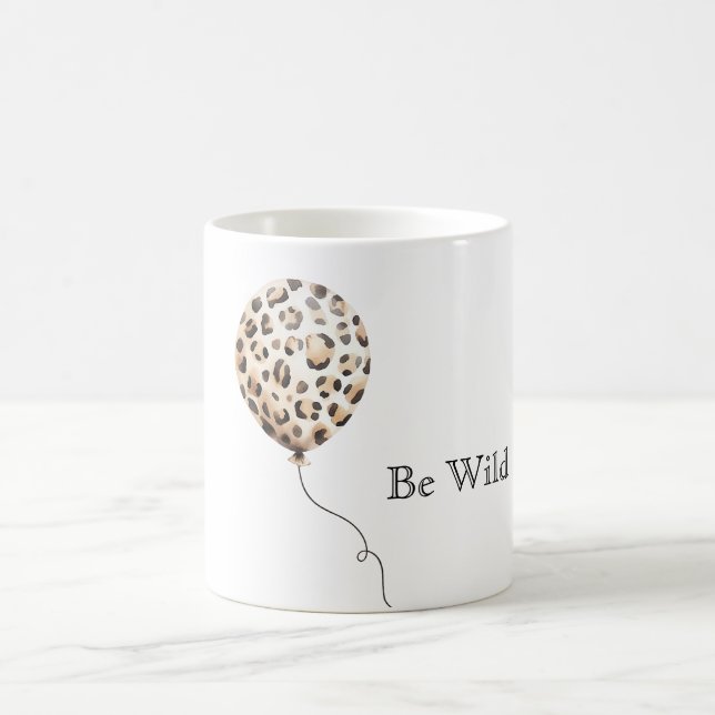 Caneca De Café Balão de Impressão de Leopardo Selvagem (Centro)