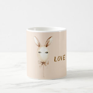 Caneca De Café Balão de Orelhas de Coelho Creme