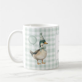 Caneca De Café Balão de Pato Verde-Mallard Retro Sage