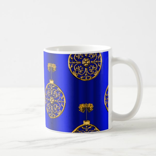 Caneca De Café Balas de Natal em Azul (Direita)