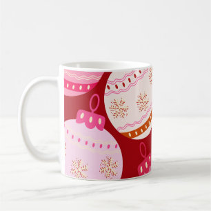 Caneca De Café Balas de Natal Rosa E Vermelho