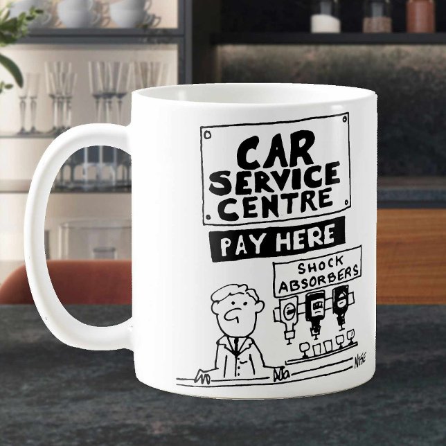Caneca De Café Balcão de Pagamento do Centro de Serviço de Carros (Criador carregado)