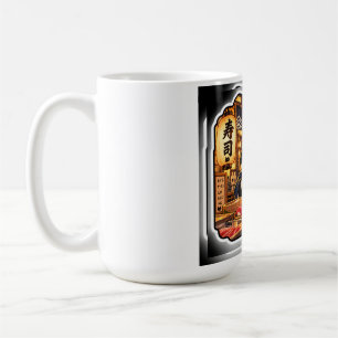 Caneca De Café Balcão de Sushi Gato Restaurante Japonês Cena Notu