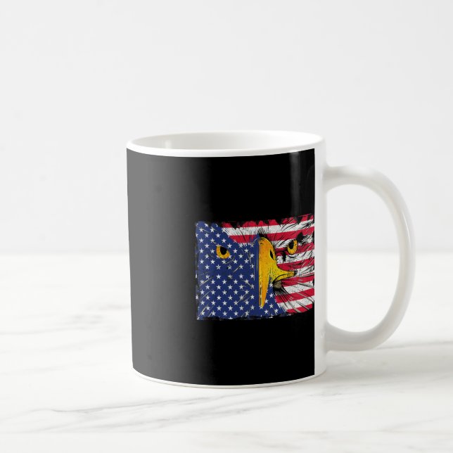 Caneca De Café Bald Eagle American Flag USA 4 De Julho (Direita)