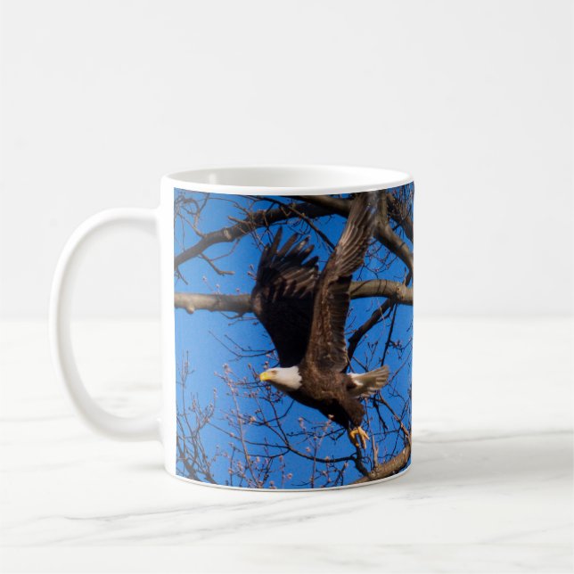 Caneca De Café Bald Eagle Liftoff (Esquerda)
