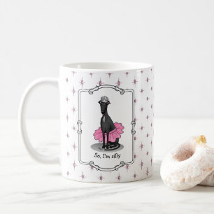Caneca De Café Balé Ballerina Princess Greyhound Dog (preto)