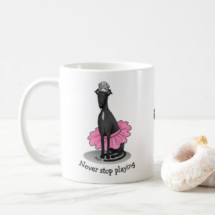 Caneca De Café Balé Ballerina Princess Greyhound Dog (preto)