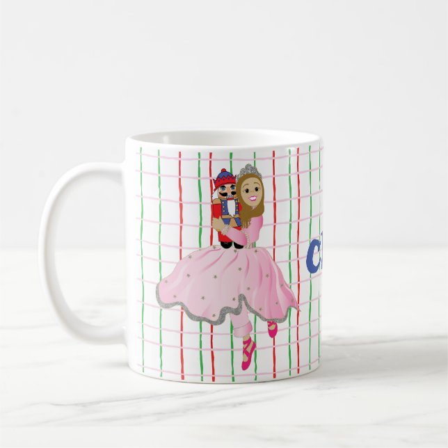 Caneca De Café Balé De Cabelo De Cabelo De Camarão De Natal 11 oz (Esquerda)