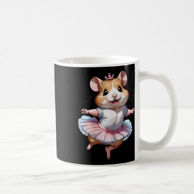 Caneca De Café Balé De Hamster Único E Moderno E Ballerina (Direita)