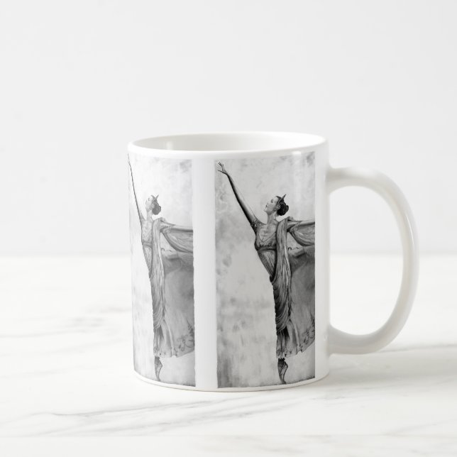 Caneca De Café Balé do dançarino da bailarina da grafite (Direita)