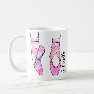 Caneca De Café Balé Personalizado Rosa Ballerina