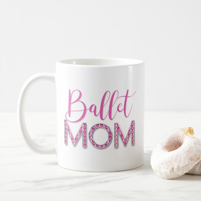 Caneca De Café Balé Rosa Mãe Espelha Tipografia Diamante (Com Donut)