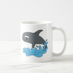 Caneca De Café baleia assassina desenho animado fofo