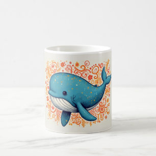 Caneca De Café Baleia Azul Fofa