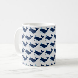 Caneca De Café Baleia Azul, Mug Náutico