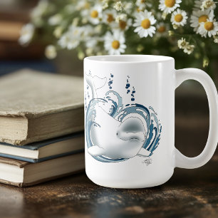 Caneca De Café Baleia Beluga Azul