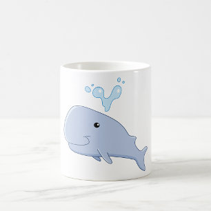 Caneca De Café Baleia-branca com abertura de água animal adorável