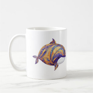 Caneca De Café Baleia Brincando, Um Adorável E Divertido Oceano C