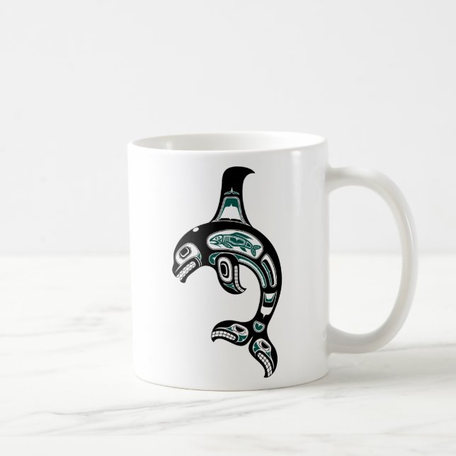Caneca De Café Baleia de assassino azul e preta do espírito do (Direita)