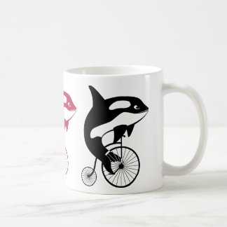 Caneca De Café Baleia de assassino da orca na bicicleta do