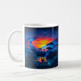 Caneca De Café Baleia e fauna selvagem africana Sunset & Bridge t