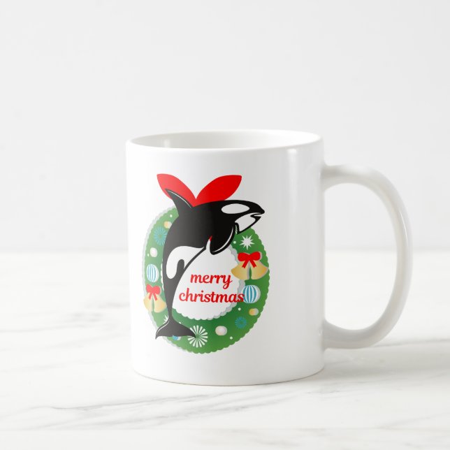 Caneca De Café baleia matadora de natal alegre (Direita)
